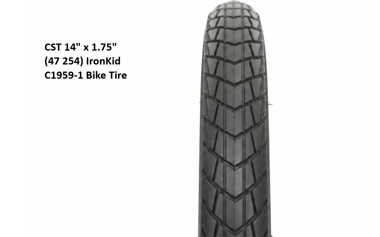 14" x 1.75" (47-254) CST Bike Tire (IronKid C1959-1), Pack of 2 Tires