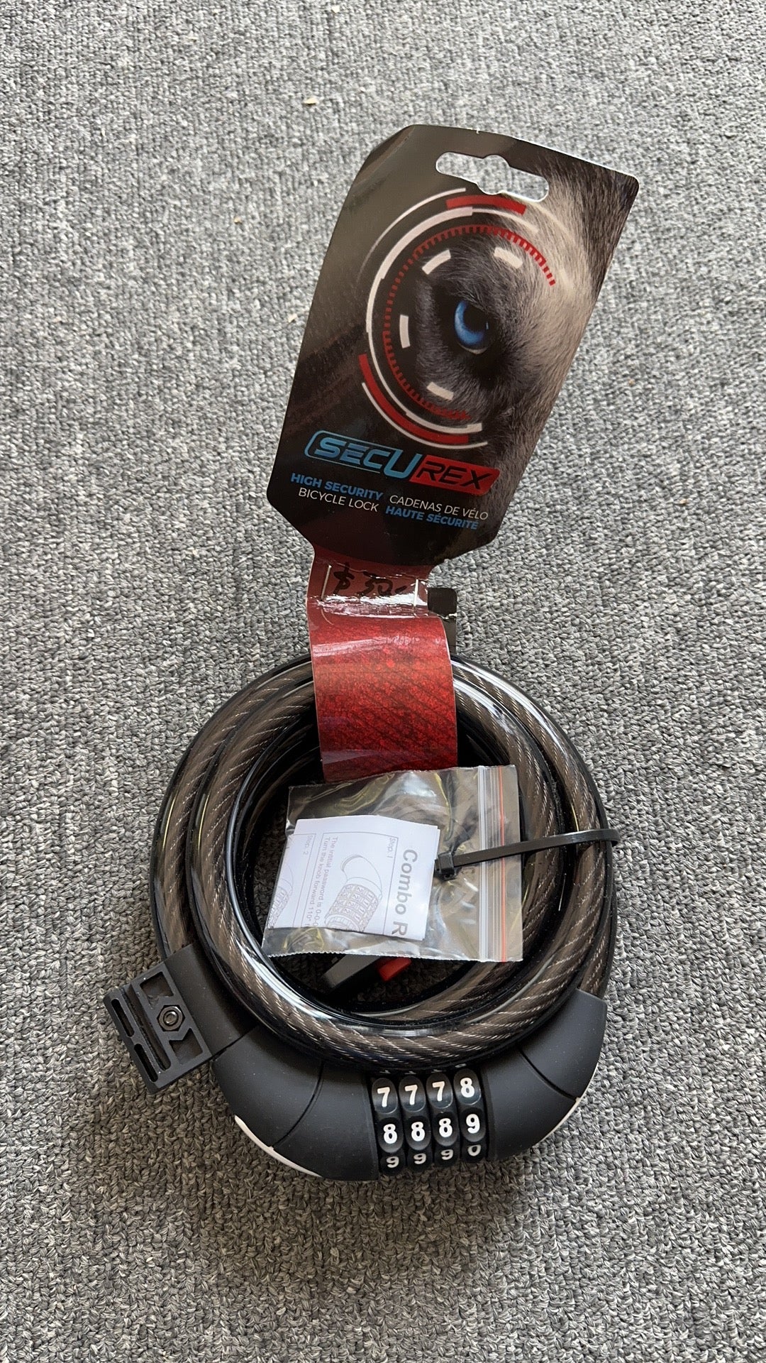 Securex 15mm x 6ft combo lock