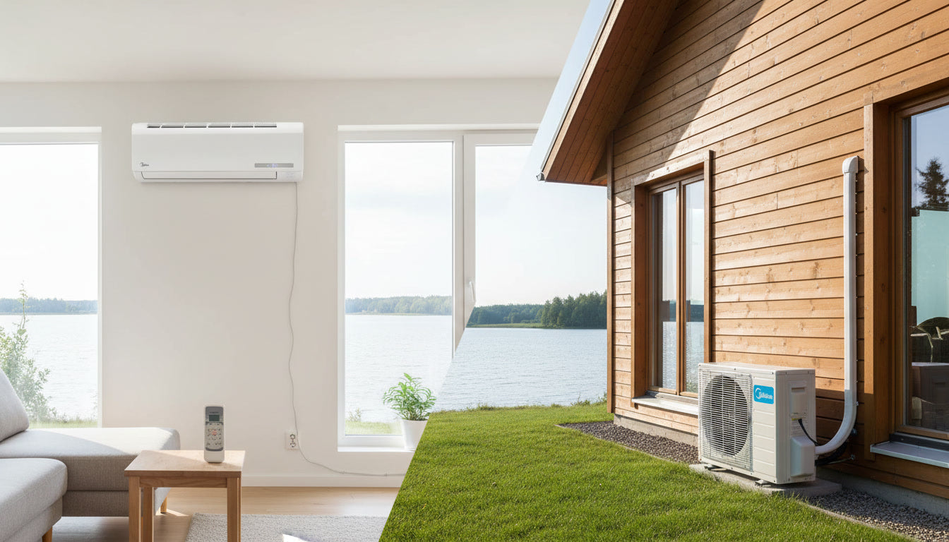 12000 BTU Split Heat Pump Air Conditioner (Cool & Heat), 208V - 230 V AC