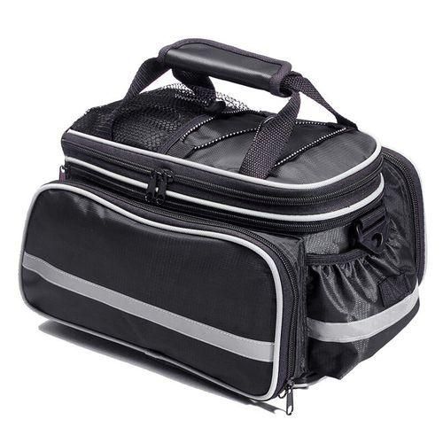 Rack Top Trunk Bag with Hidden Retractable Side Panniers and Safety-reflective Bands