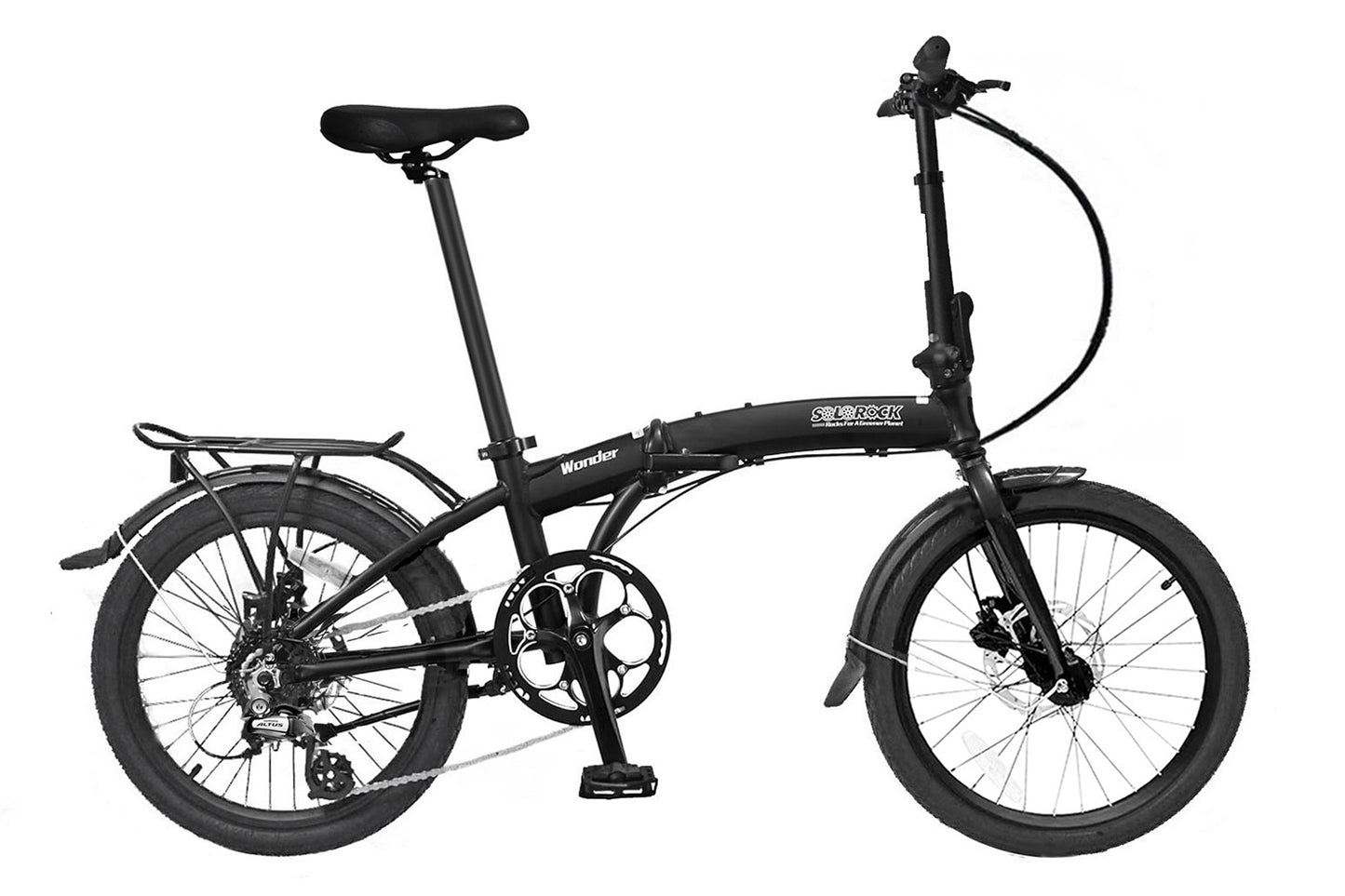 Wonder - SOLOROCK 20" 8 Speed Aluminum Folding Bike - Hydraulic Disc Brakes