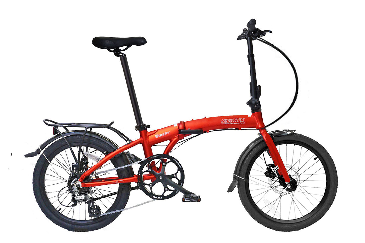 Wonder - SOLOROCK 20" 8 Speed Aluminum Folding Bike - Hydraulic Disc Brakes