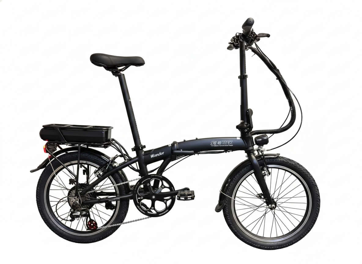 Vélo électrique pliable Aluminium Wonder 20 pouces, disque hydraulique, 8 vitesses, Shimano 350 W, 36 V, 14 Ah