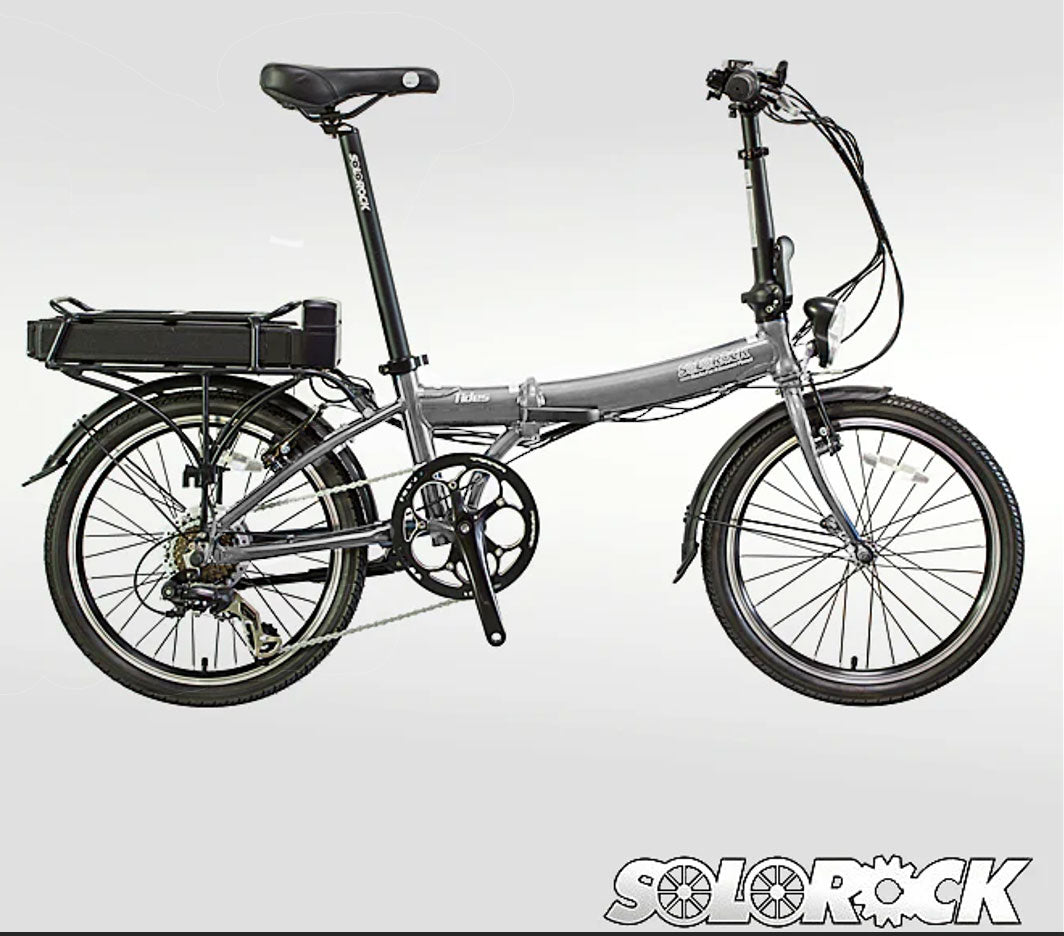 Aluminum Tides Ebike - SOLOROCK 20" 7 Speed Aluminum Folding Ebike Large 36V 14Ah battery 32km/h