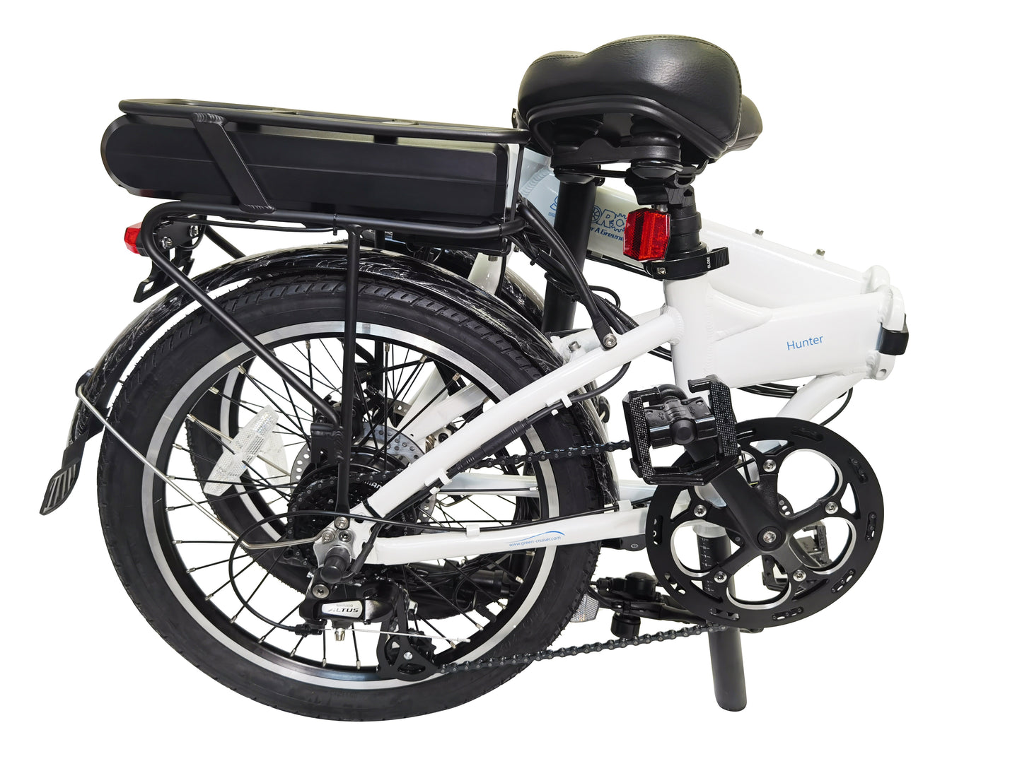 Aluminum Hunter eBike - SOLOROCK 20" 8 Speed Derailleur Folding eBike
