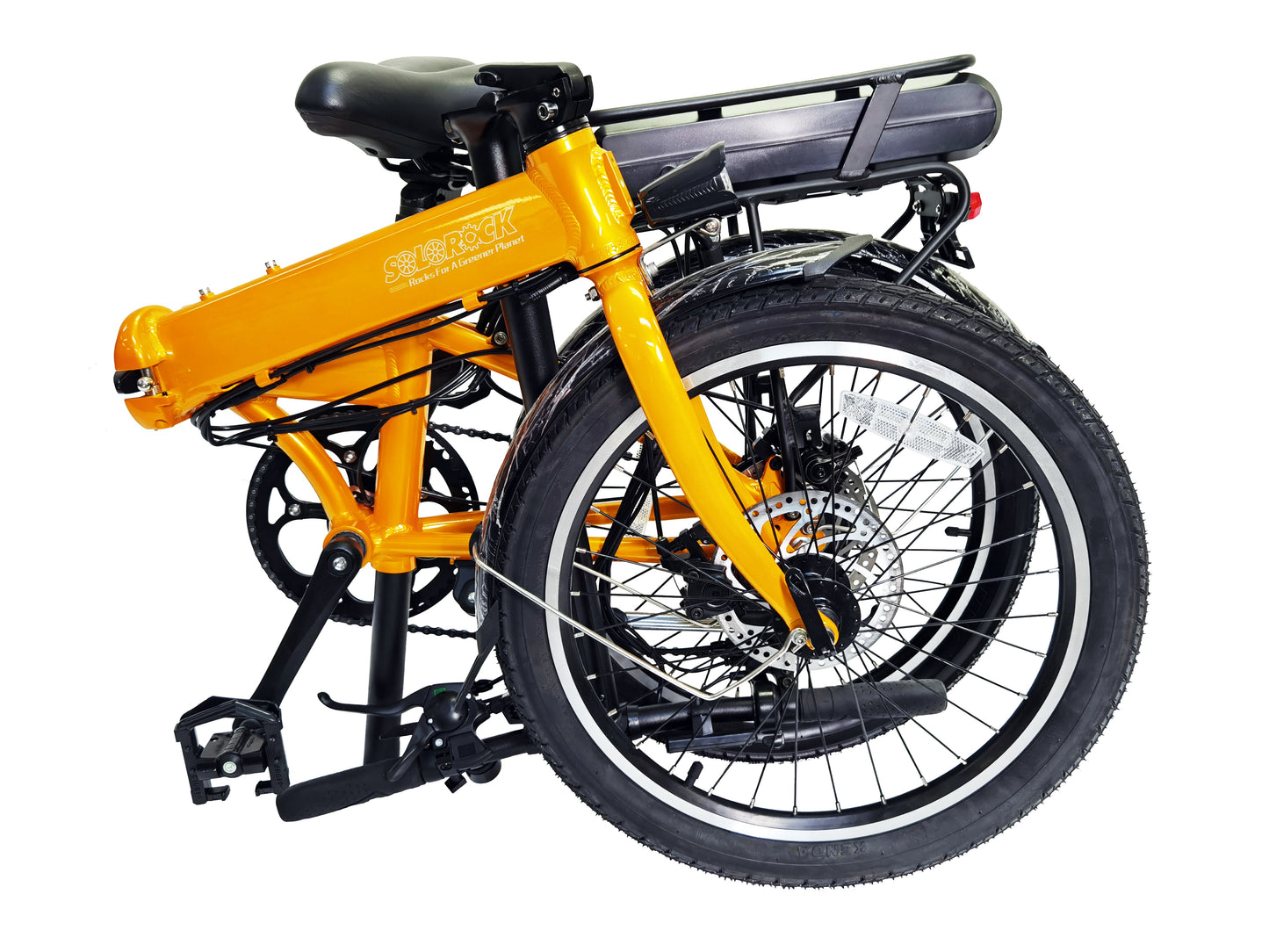 Aluminum Hunter eBike - SOLOROCK 20" 8 Speed Derailleur Folding eBike