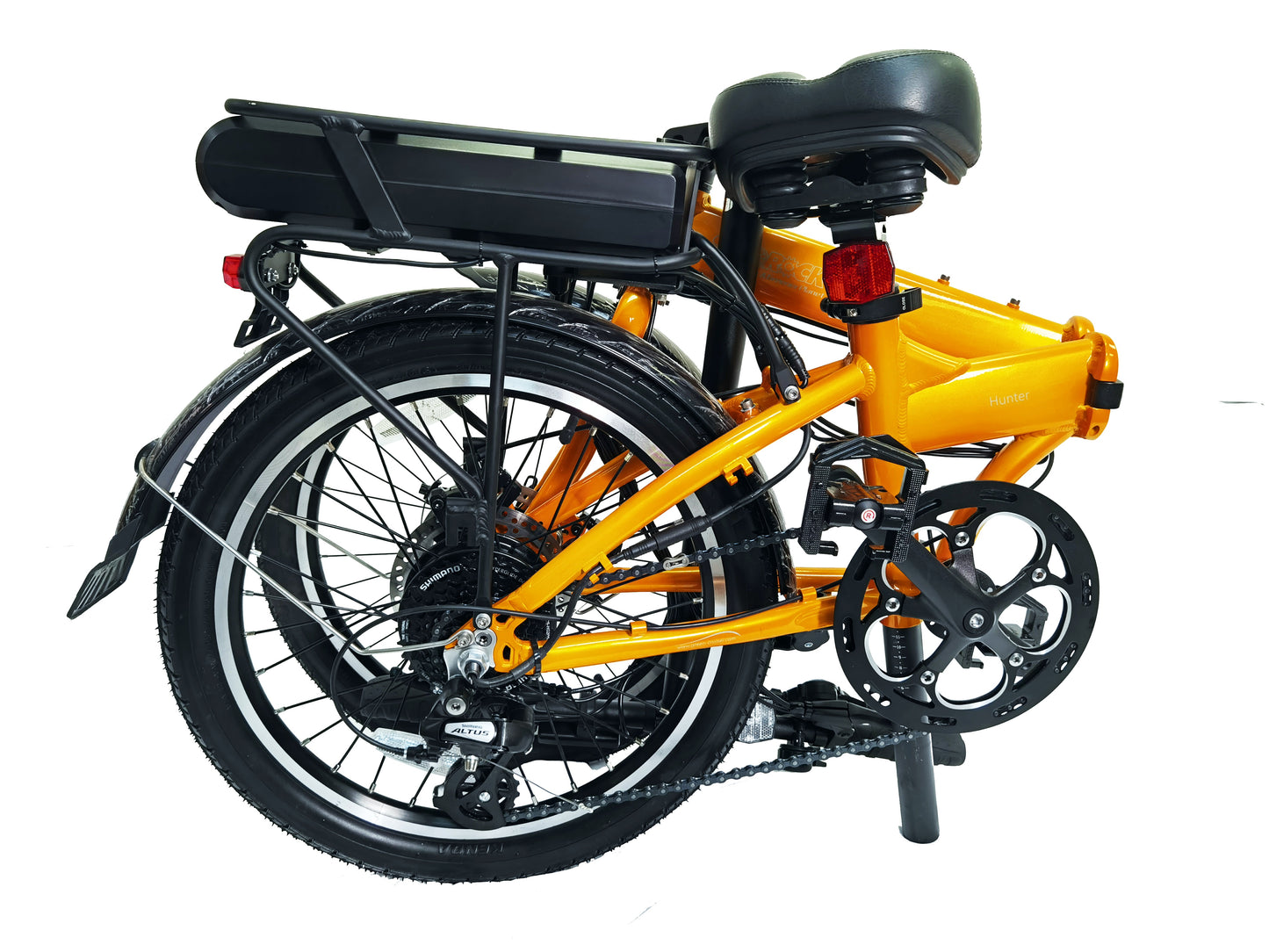 Aluminum Hunter eBike - SOLOROCK 20" 8 Speed Derailleur Folding eBike