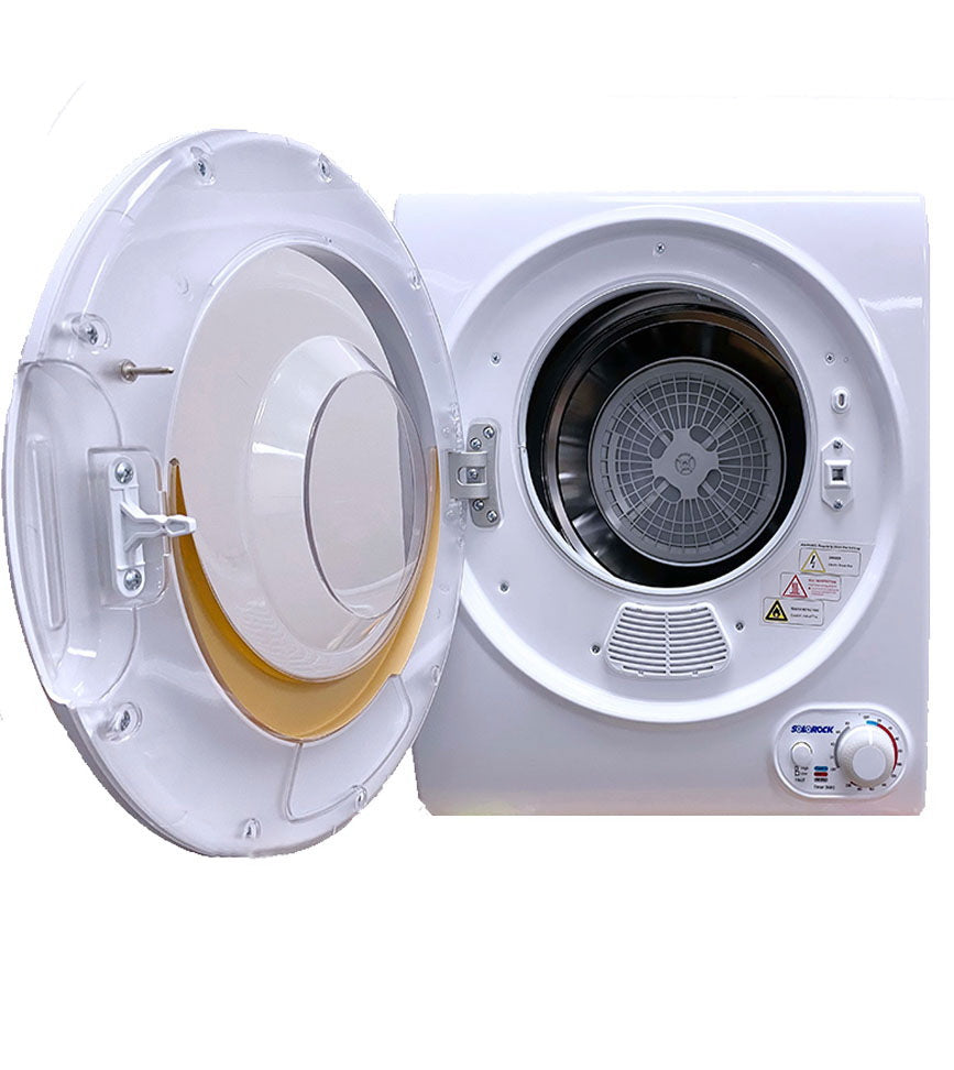 SoloRock 2.5 kg 5.5 LBS 1.65 cb ft 110V Compact Apartment Laundry Dryer White - Orange Crescent