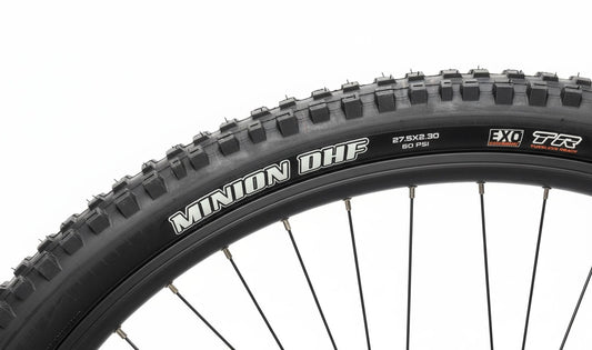 27.5" x 2.3" Maxxis Manion DHF Front Tire, DHR II Rear Tire, Optional CST Inner Tube