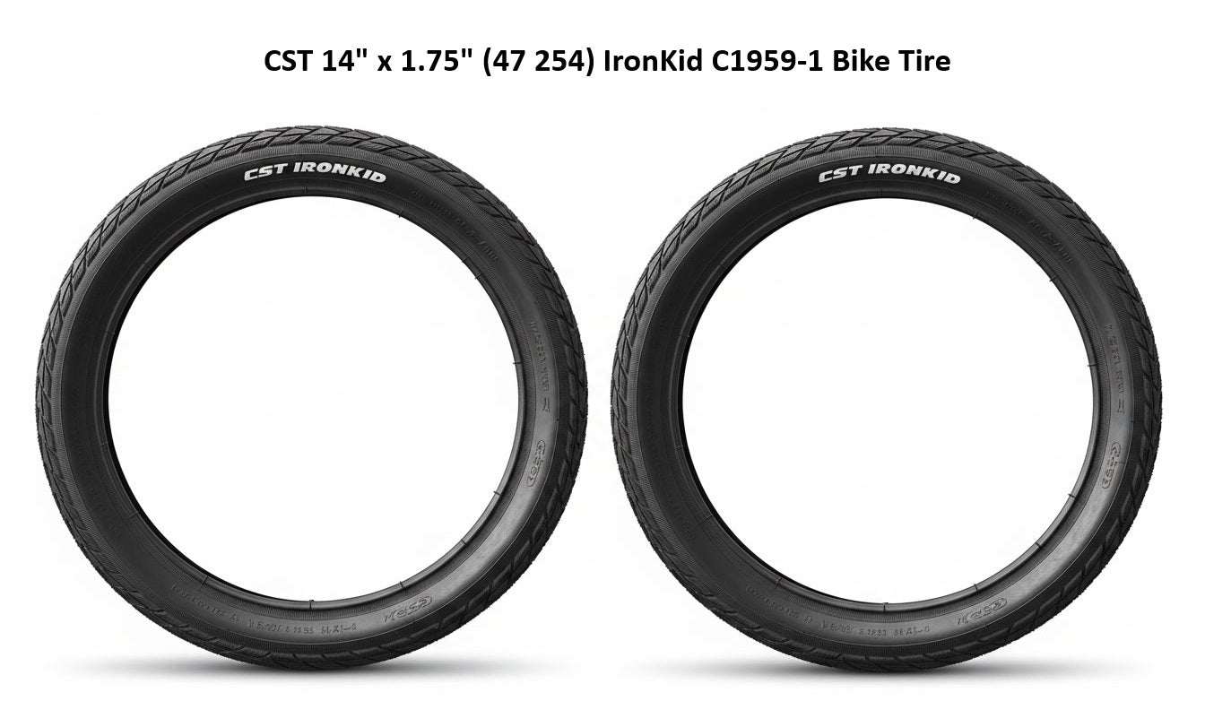 14" x 1.75" (47-254) CST Bike Tire (IronKid C1959-1), Pack of 2 Tires
