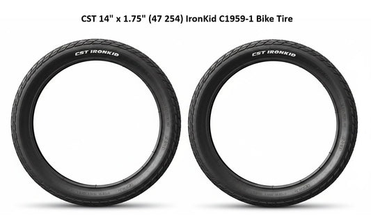 14" x 1.75" (47-254) CST Bike Tire (IronKid C1959-1), Pack of 2 Tires
