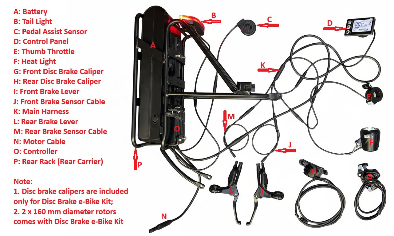 SOLOROCK eBike Conversion Kit for 20" Bicycle, with Front Drive Motor & Lithium Battery