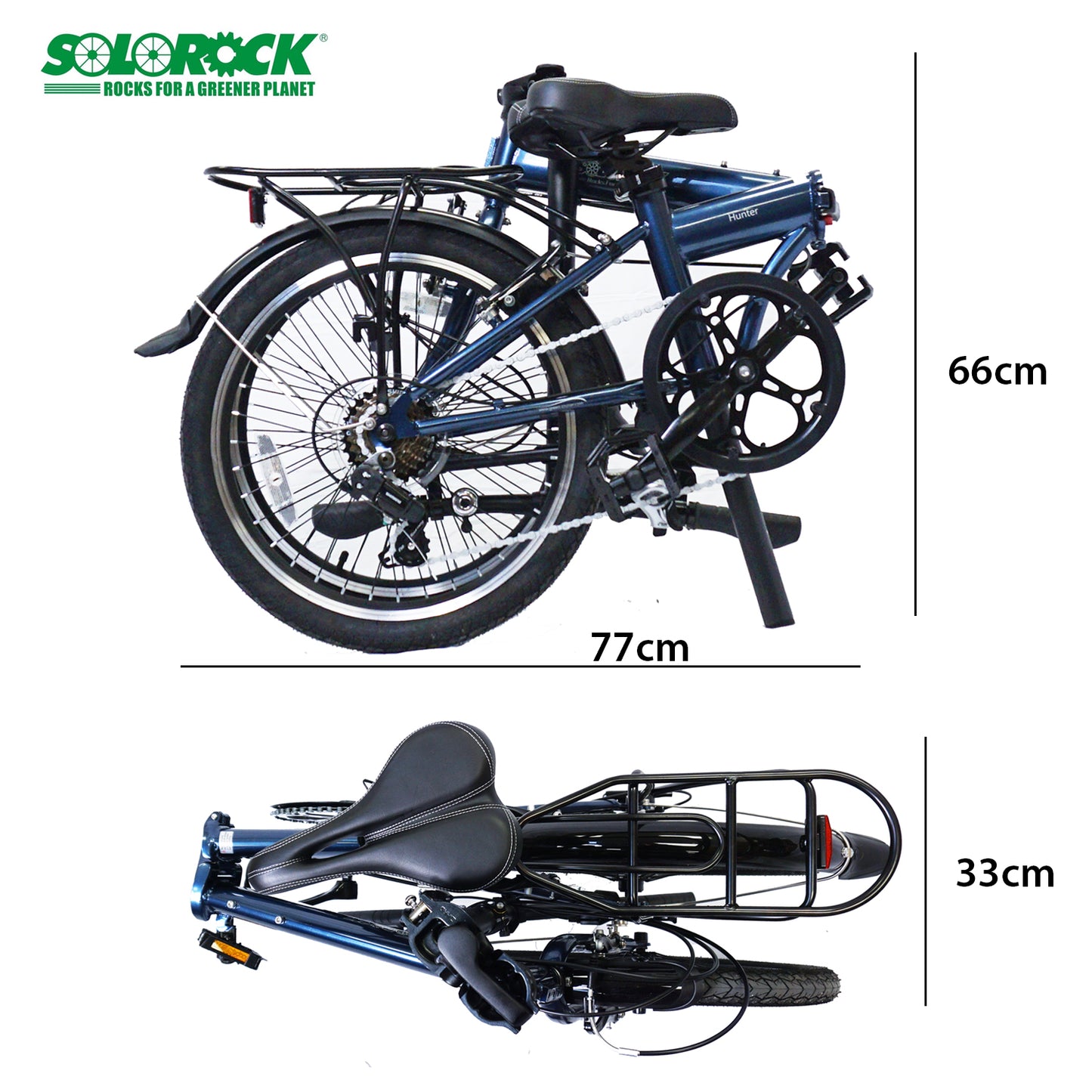 Hunter - SOLOROCK 20" 7 Speed Upgraded Steel Folding Bike