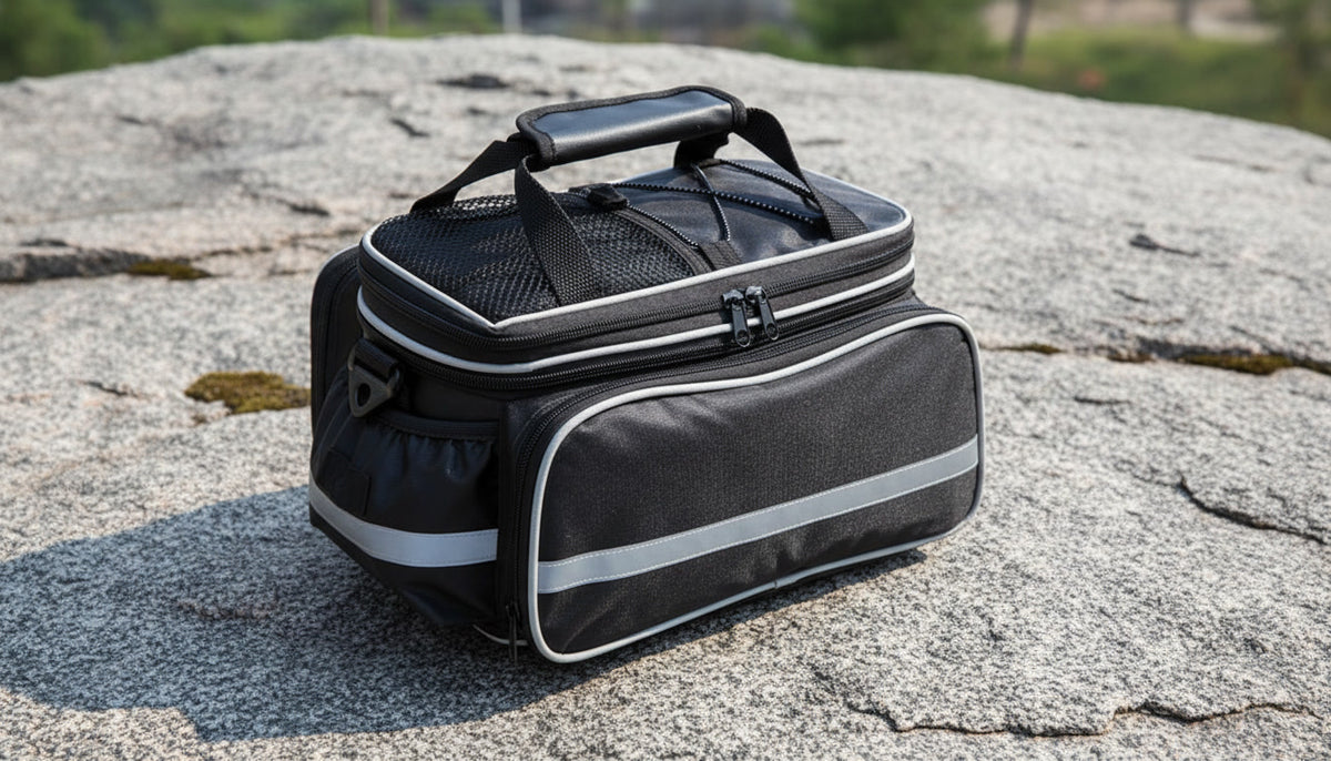 Rack Top Trunk Bag with Hidden Retractable Side Panniers and Safety-reflective Bands