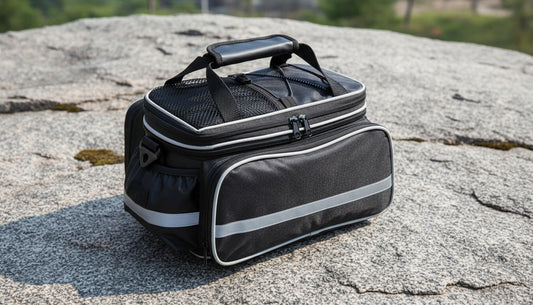 Rack Top Trunk Bag with Hidden Retractable Side Panniers and Safety-reflective Bands