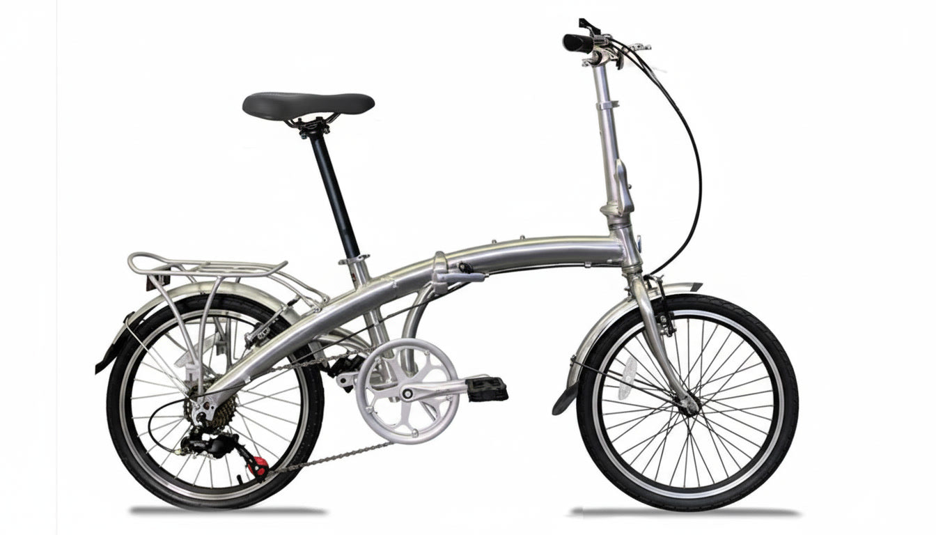 Silver Ace 20" - SOLOROCK 20" 7 Speed Aluminum Folding Bike