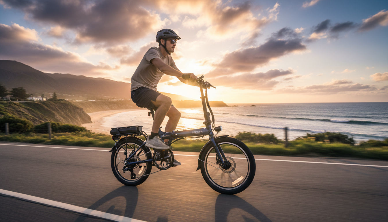 Vélo électrique pliant Wonder 2025 20 pouces - Freins à disque hydrauliques, moteur avant 500 W, batterie 36 V 14 Ah